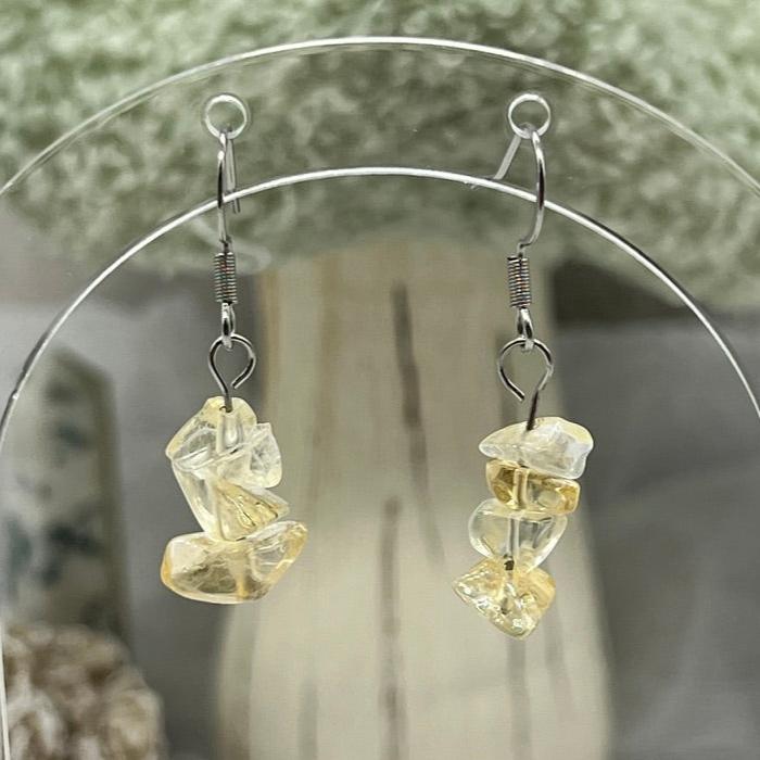 Citrine Crystal Dangly Earrings