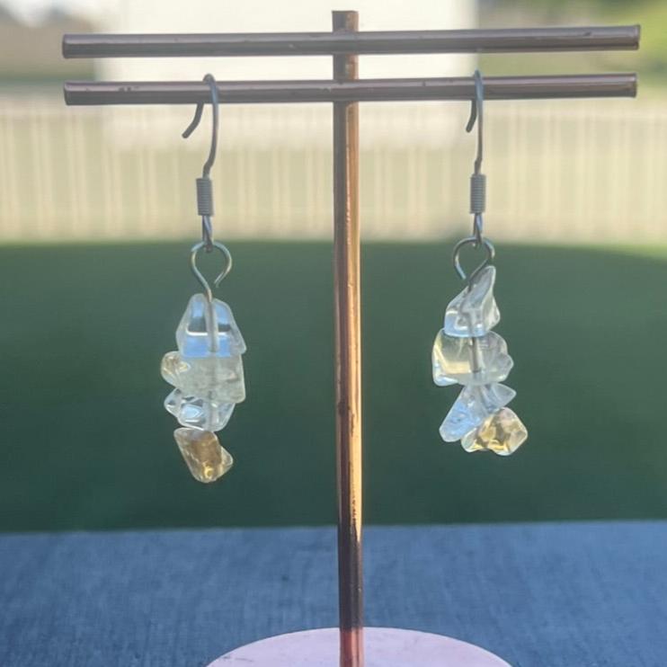 Citrine Crystal Dangly Earrings