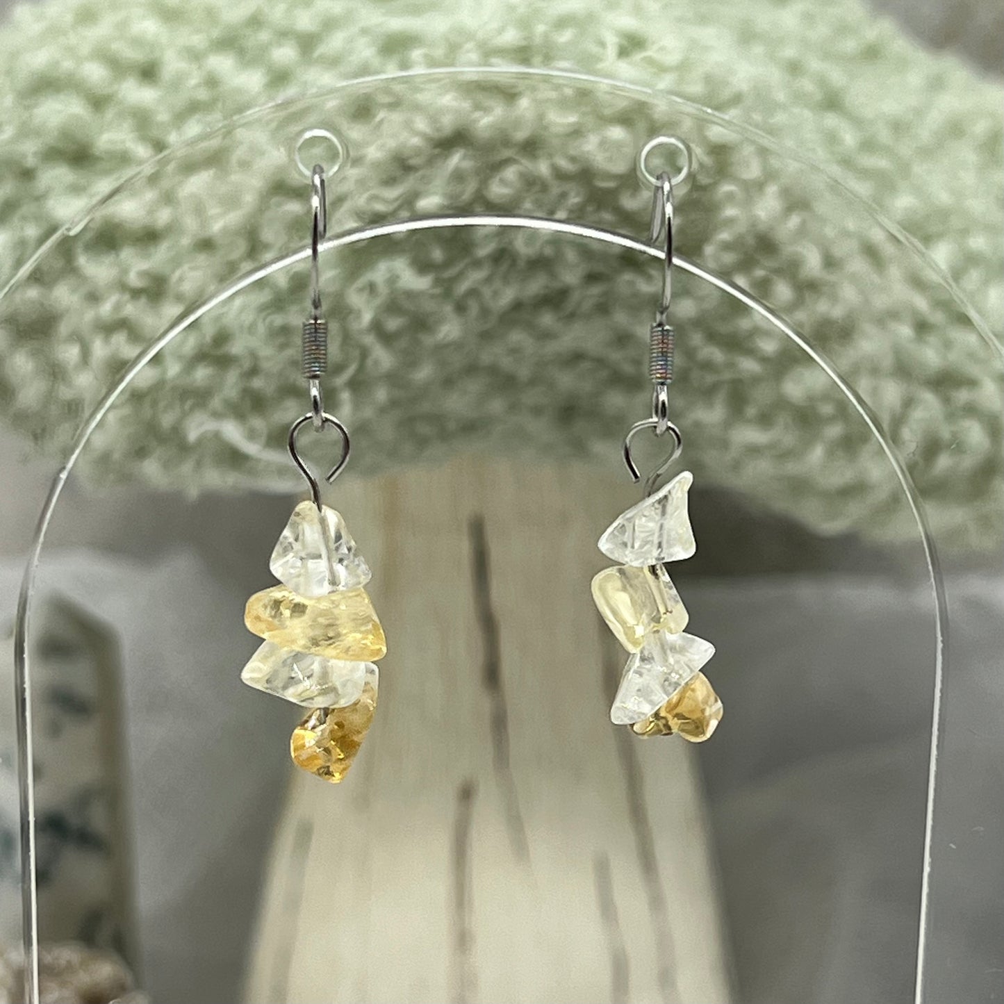 Citrine Crystal Dangly Earrings