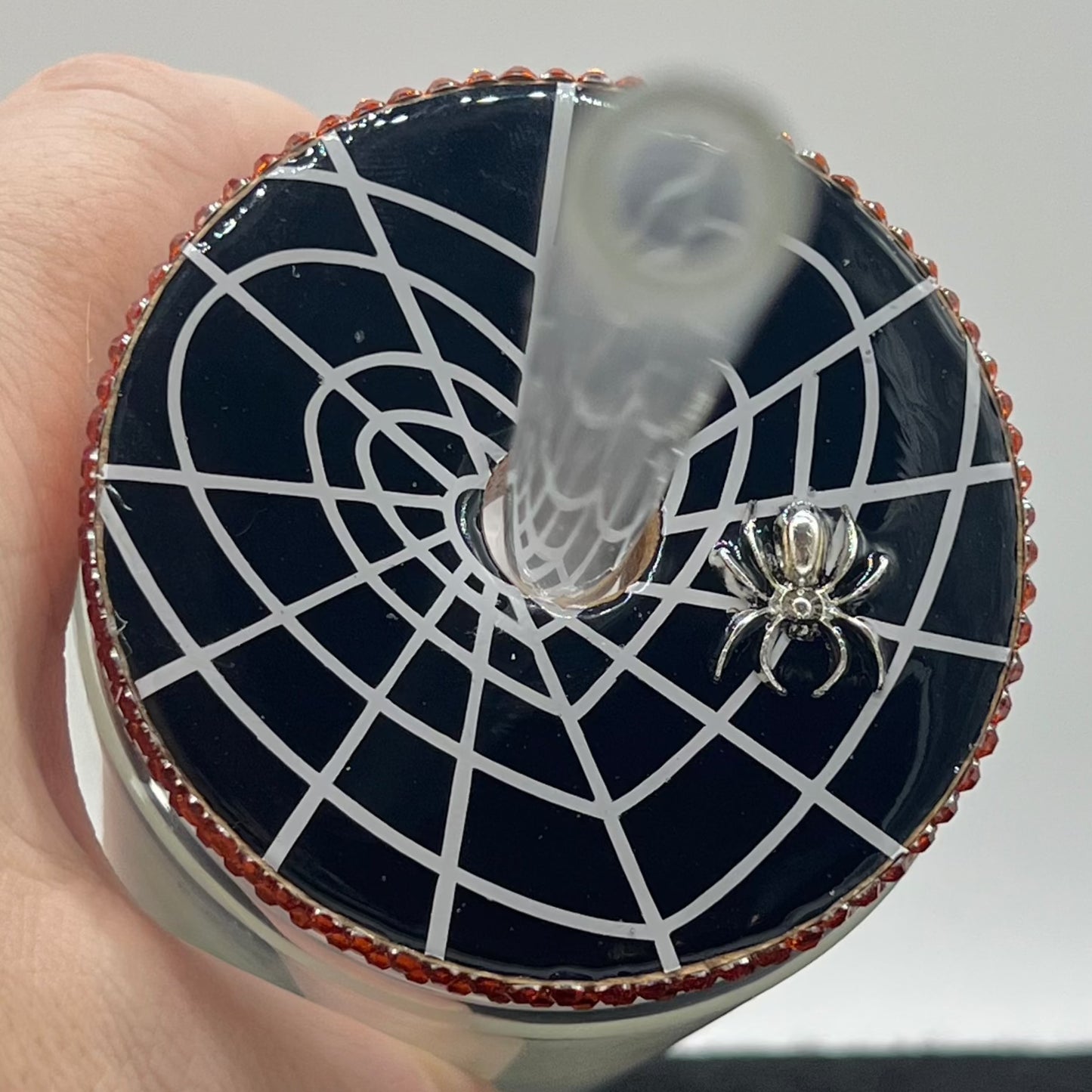 Spooky Babe Glass Cup with Bamboo Lid and Glass Straw