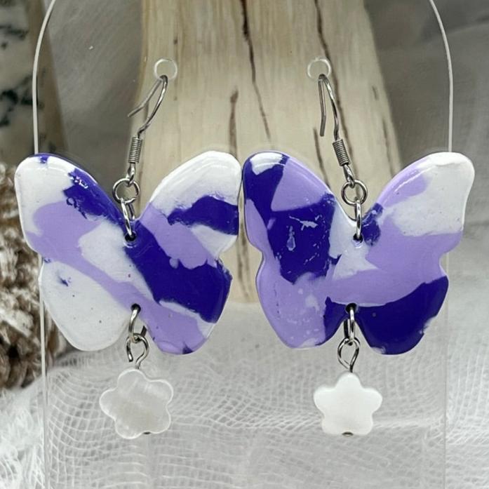 Purple Butterfly Earrings