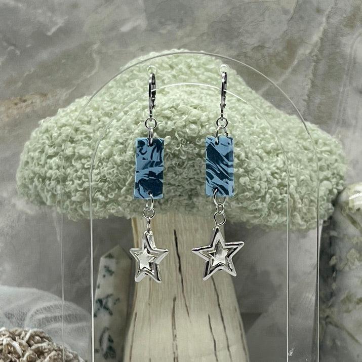 Blue Skies and Falling Stars Dangly Earrings