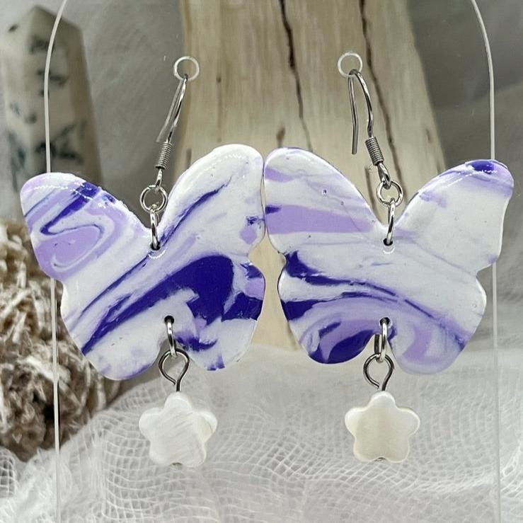 Purple Butterfly Earrings