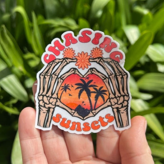 Chasing Sunsets Water Resistant Sticker