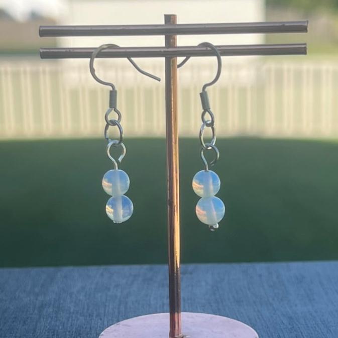 Opalite Crystal Dangly Earrings