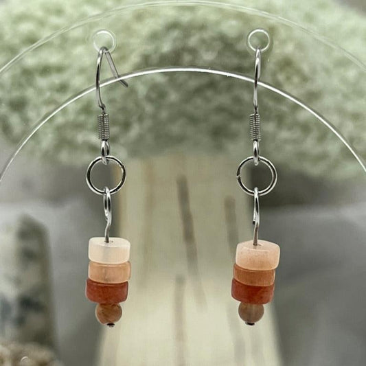 Sunstone Crystal Dangly Earrings