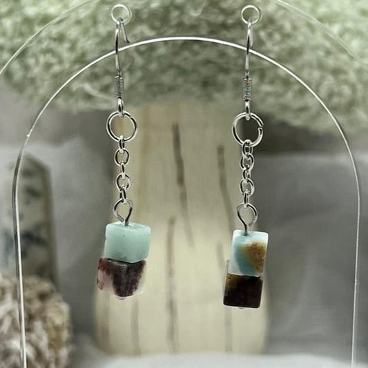 Amazonite Crystal Dangly Earrings