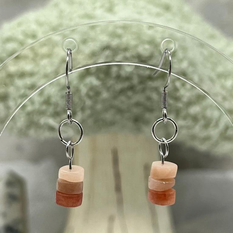 Sunstone Crystal Dangly Earrings