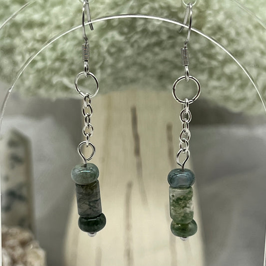 Agate Crystal Dangly Earrings