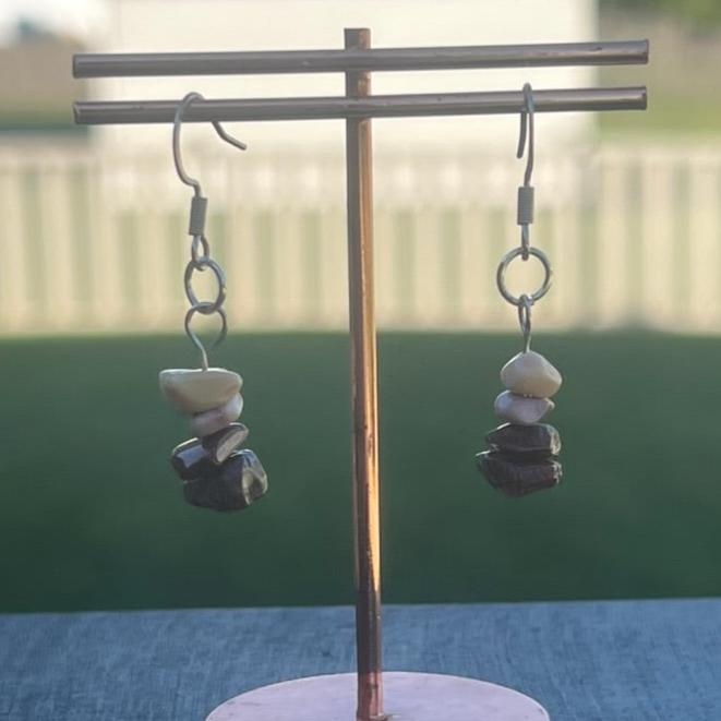 Mookite Crystal Dangly Earrings