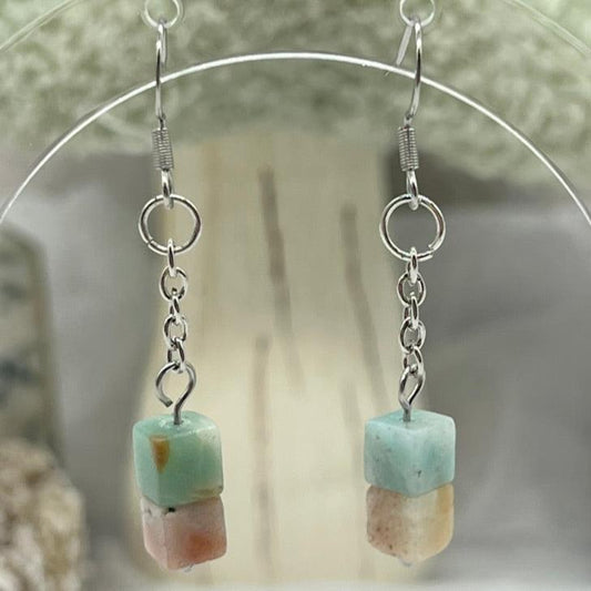 Amazonite Crytstal Dangly Earrings