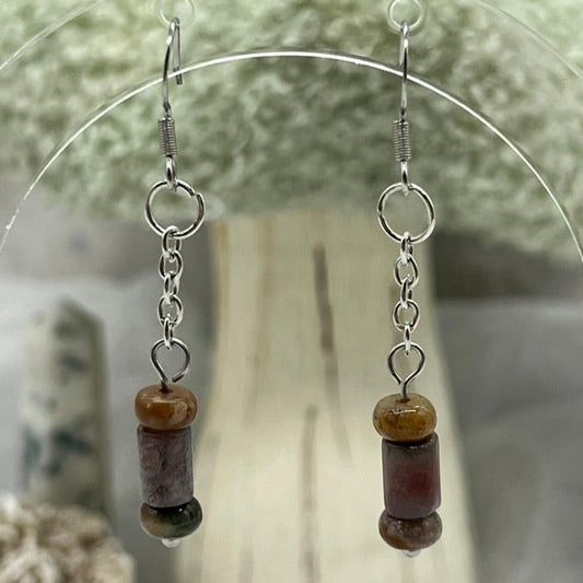 Jasper Crystal Dangly Earrings