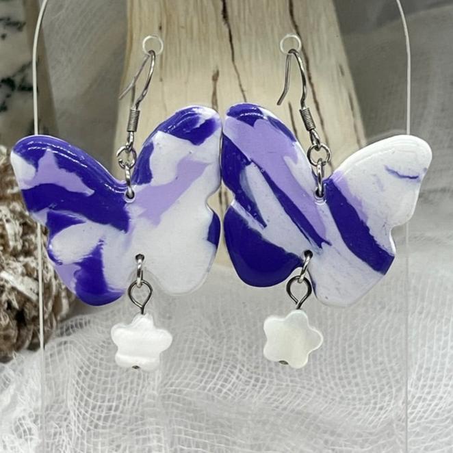 Purple Butterfly Earrings