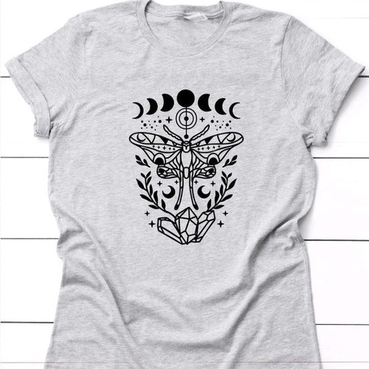 Lunar Moth and Moon Phase Magic Tee Shirt