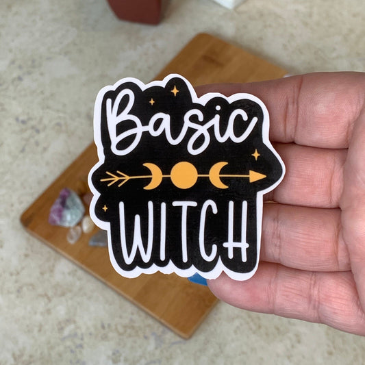 Basic Witch Water Resistant Vinyl Sticker/ Witch Laptop Sticker/ Basic Witch Phone Sticker/Witchy Tablet Sticker