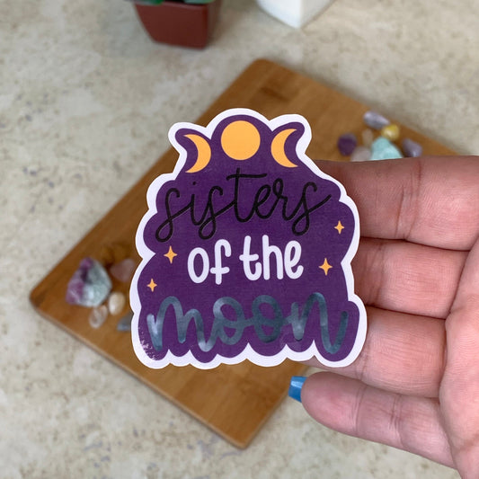 Sisters of the Moon Water Resistant Sticker/ Water Resistant Witchy sticker